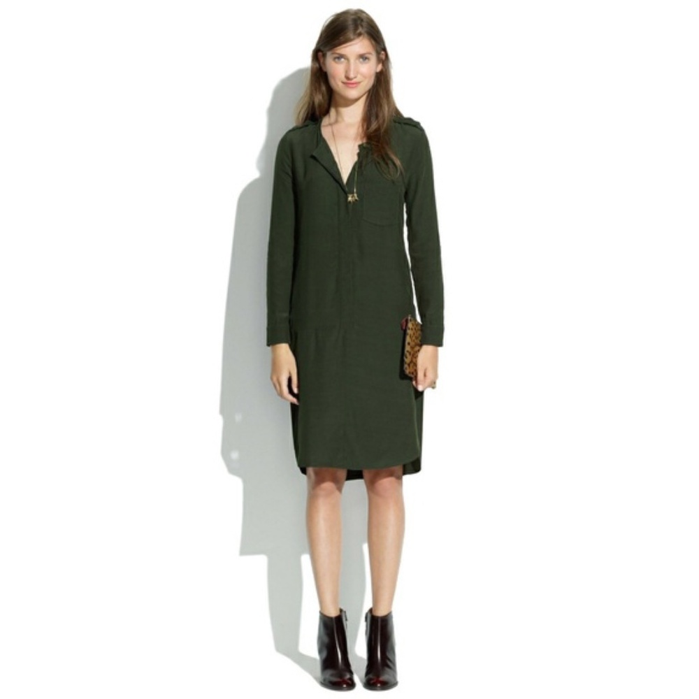 Madewell Olive Green Shirt Dress